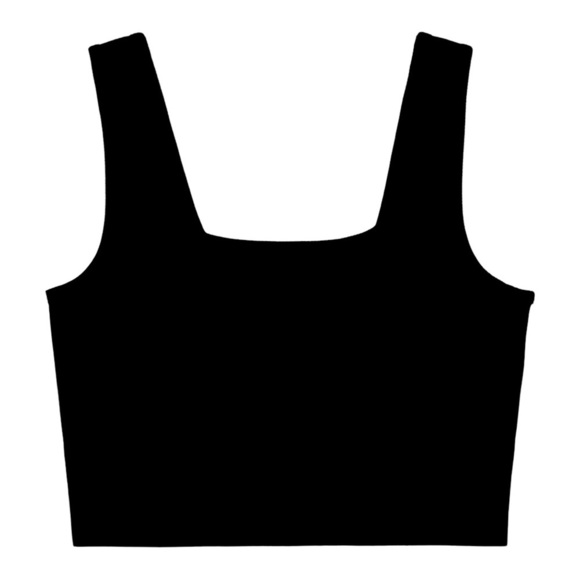 AMBIANCE • Women’s Black Ribbed Cropped Scoop Neck Tank Top - Picture 1 of 8